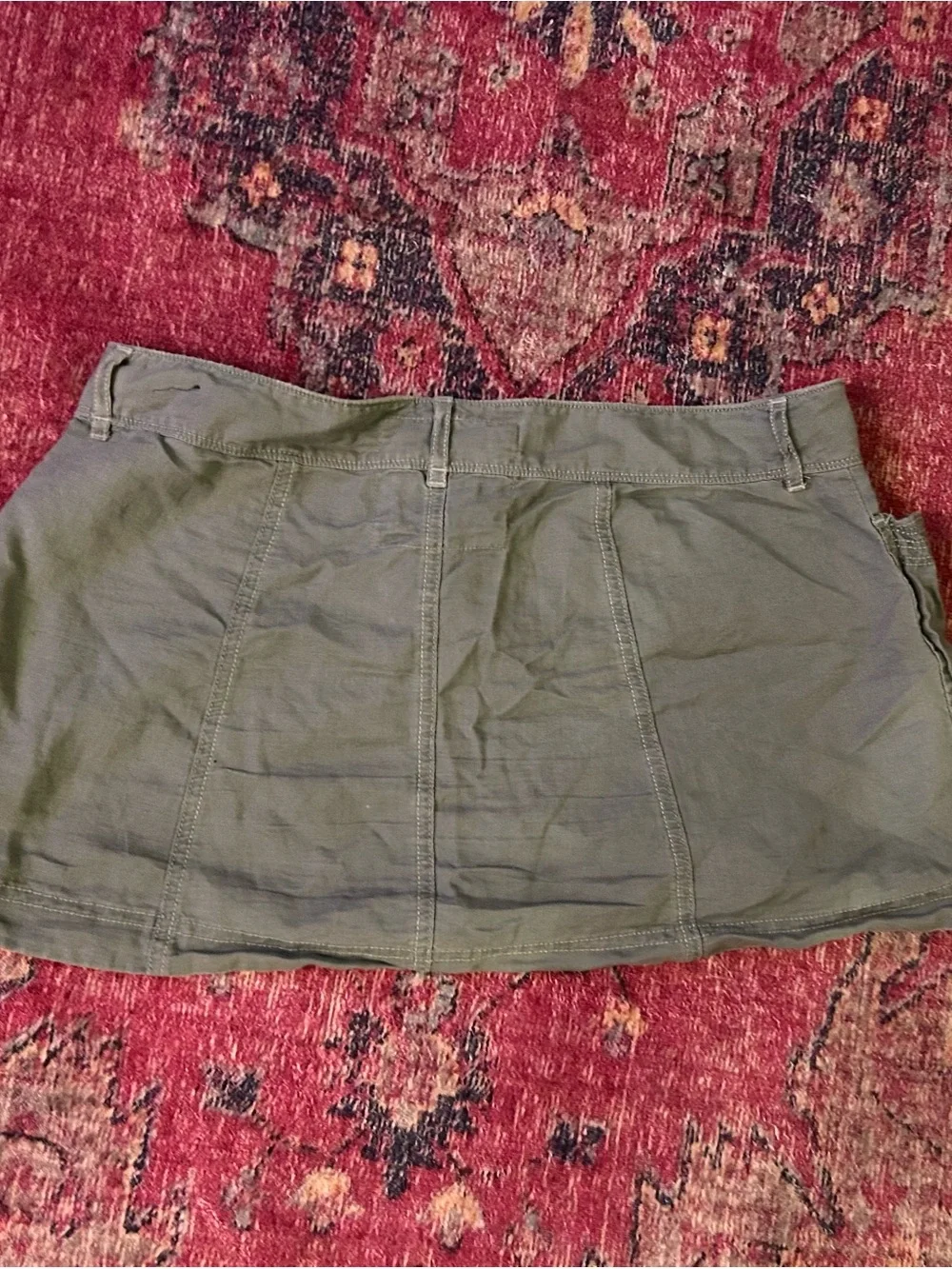 Abercrombie & Fitch Olive Green Panel Mini Skirt